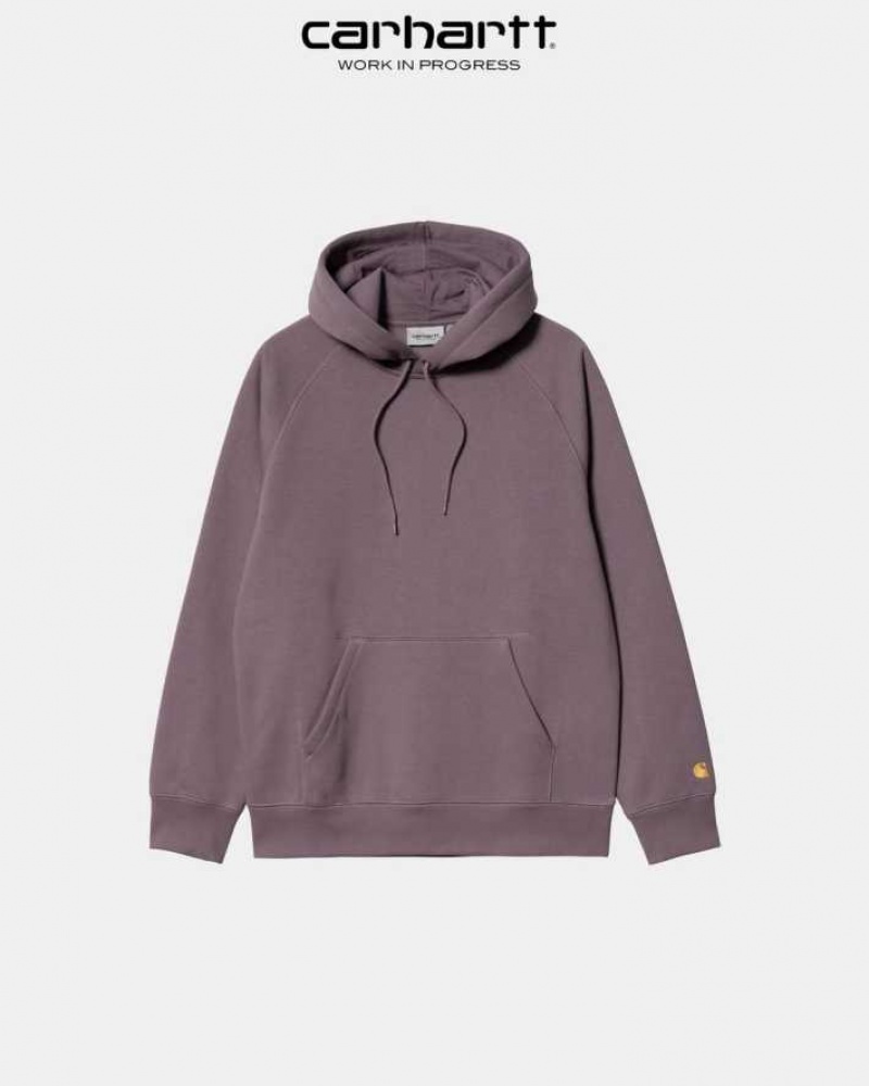 Misty Thistle Carhartt Wip Encapuchonné Chase Sweatshirt Misty - Danmark EOH-2613433