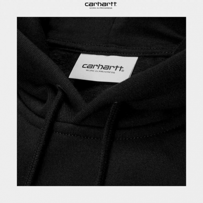 Noir Carhartt Wip Encapuchonné Chase Sweatshirt - Danmark VAD-1897243