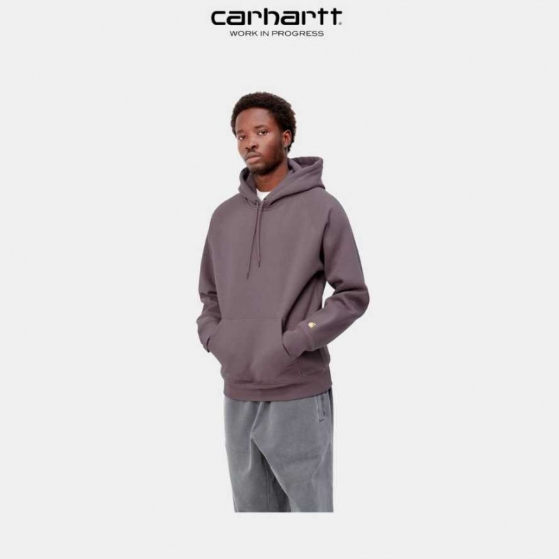 Misty Thistle Carhartt Wip Encapuchonné Chase Sweatshirt Misty - Danmark EOH-2613433