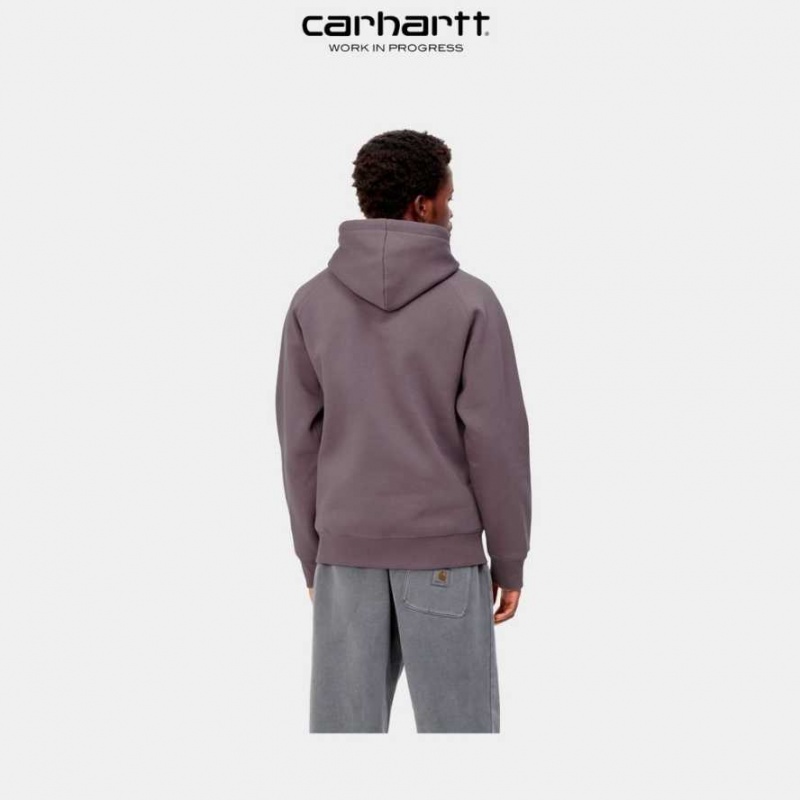 Misty Thistle Carhartt Wip Encapuchonné Chase Sweatshirt Misty - Danmark EOH-2613433