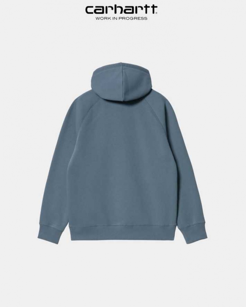 Bleu Carhartt Wip Encapuchonné Chase Sweatshirt - Danmark FFZ-3110554