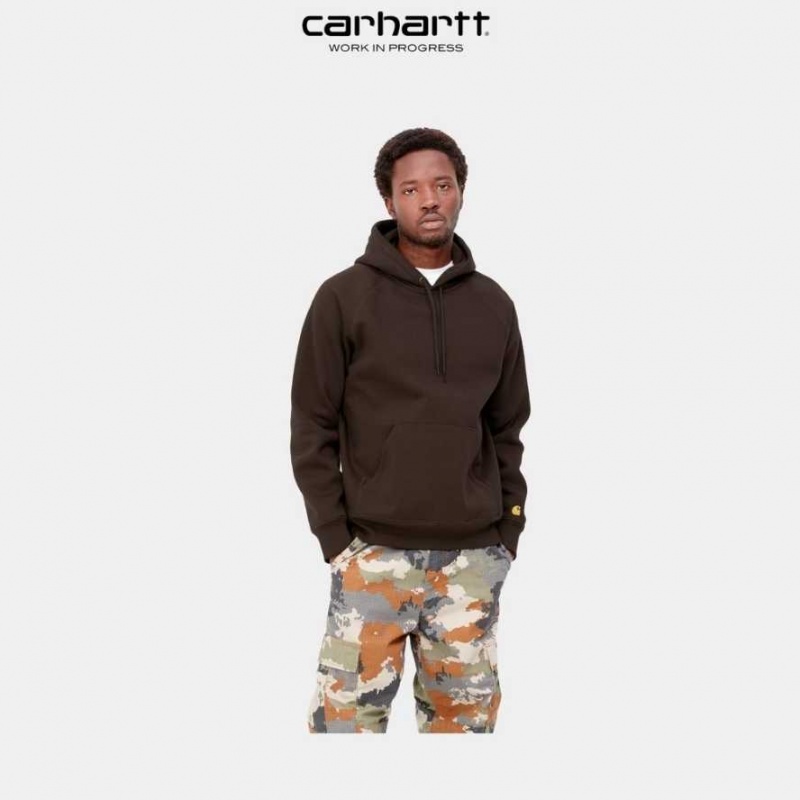 Noir Carhartt Wip Encapuchonné Chase Sweatshirt - Danmark MTT-4496698