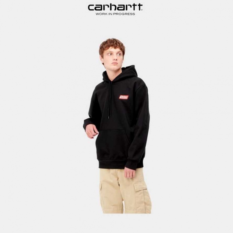 Noir Carhartt Wip Encapuchonné Freight Services Sweatshirt - Danmark VOZ-9815927