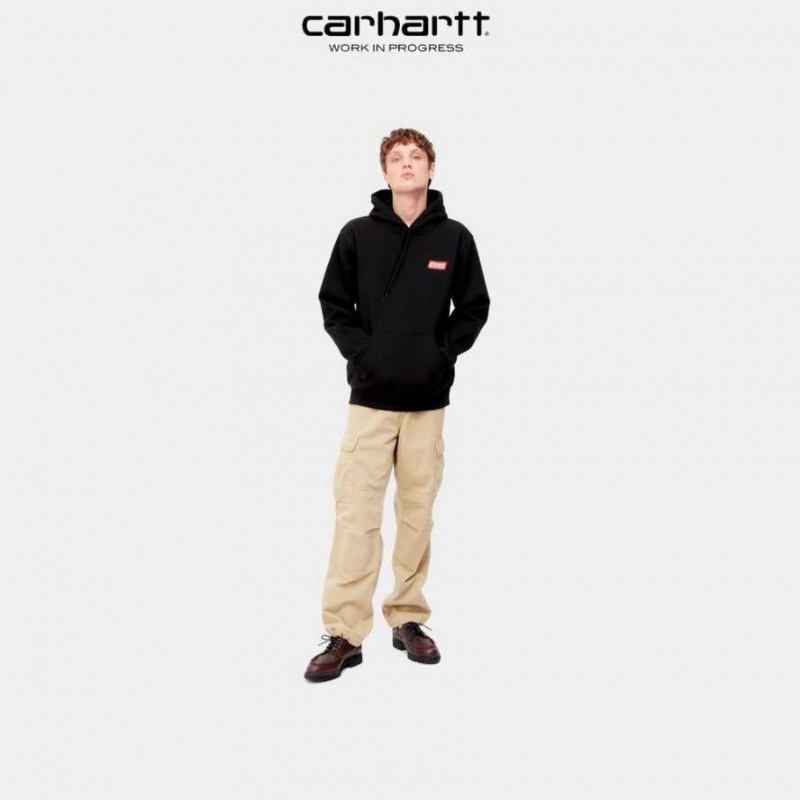 Noir Carhartt Wip Encapuchonné Freight Services Sweatshirt - Danmark VOZ-9815927