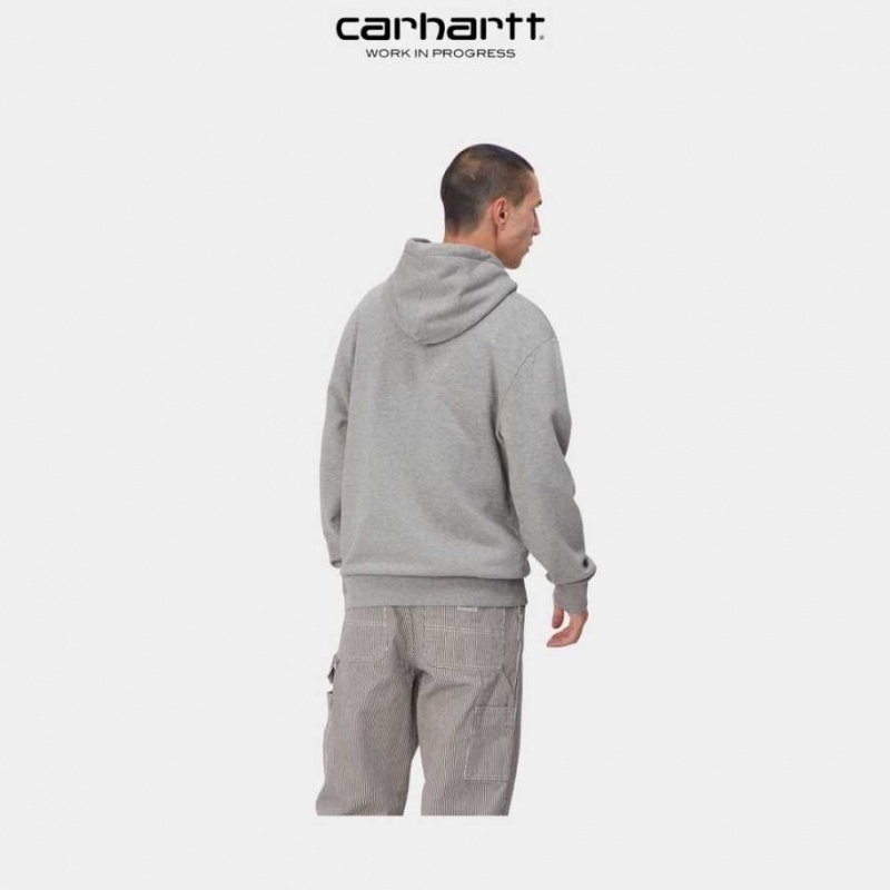 Grise Carhartt Wip Encapuchonné Scrawl Sweatshirt - Danmark VWY-8893795