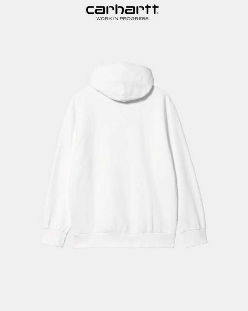 Blanche Carhartt Wip Encapuchonné Scrawl Sweatshirt - Danmark HKG-8866312