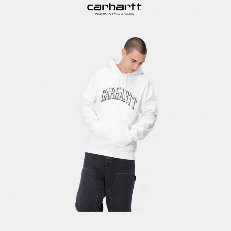 Blanche Carhartt Wip Encapuchonné Scrawl Sweatshirt - Danmark HKG-8866312