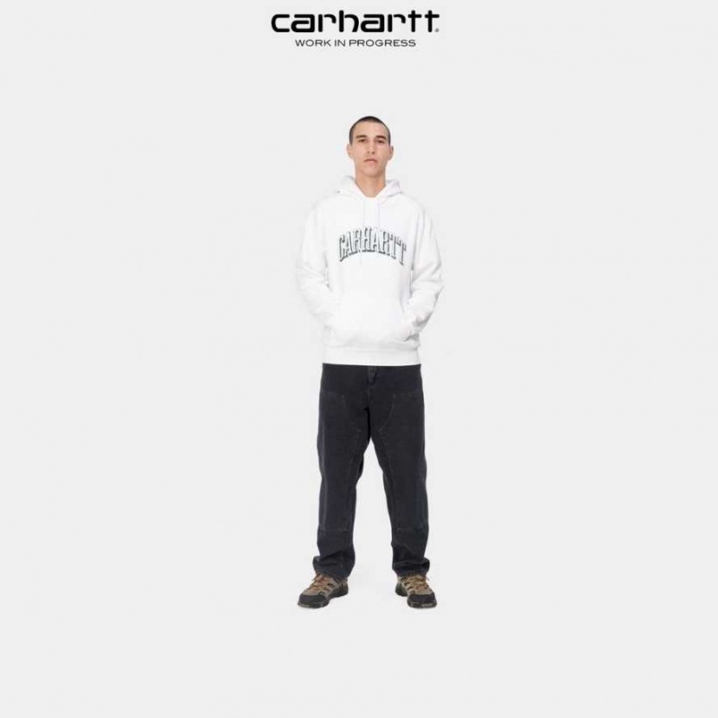 Blanche Carhartt Wip Encapuchonné Scrawl Sweatshirt - Danmark HKG-8866312