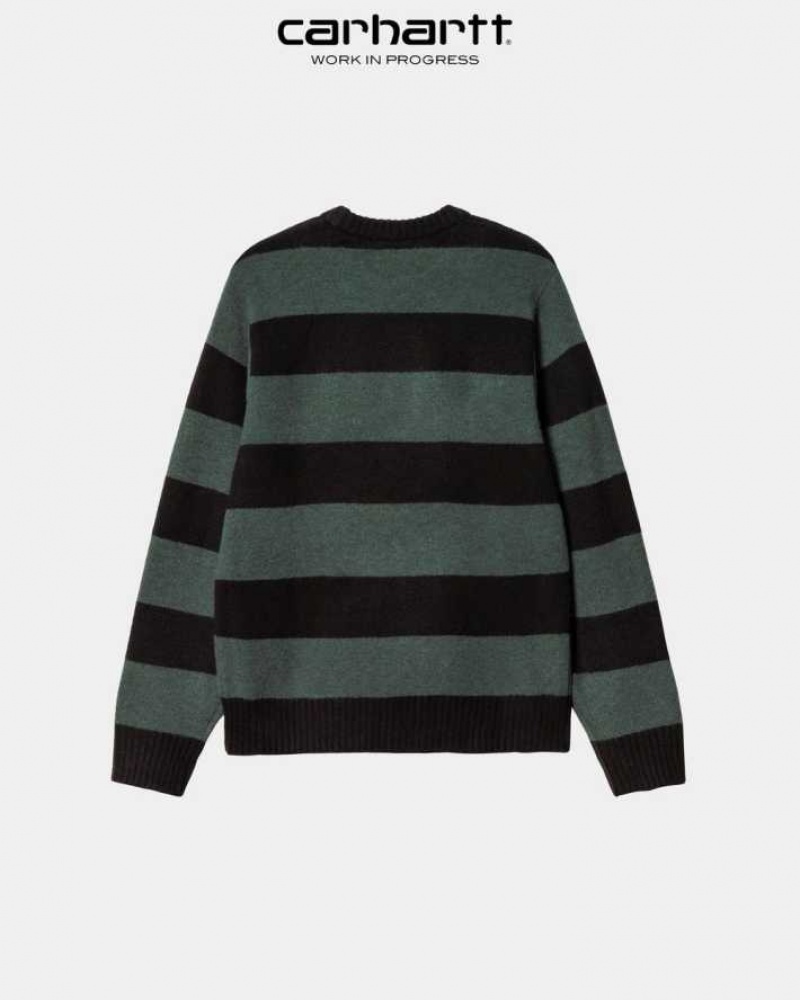 Juniper Heather Carhartt Wip Jagger Stripe Pull Juniper - Danmark ZHU-8454993