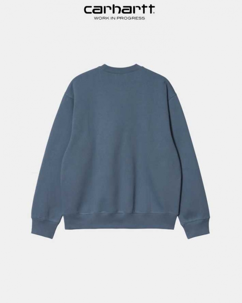 Bleu Carhartt Wip Lucky Painter Sweatshirt - Danmark TLG-9922501