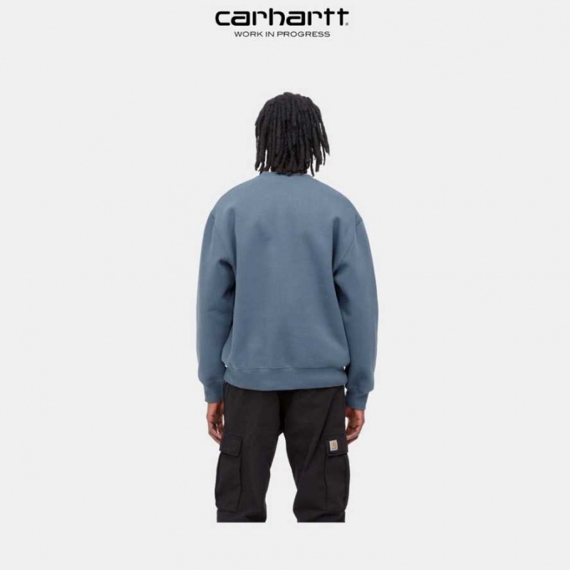 Bleu Carhartt Wip Lucky Painter Sweatshirt - Danmark TLG-9922501