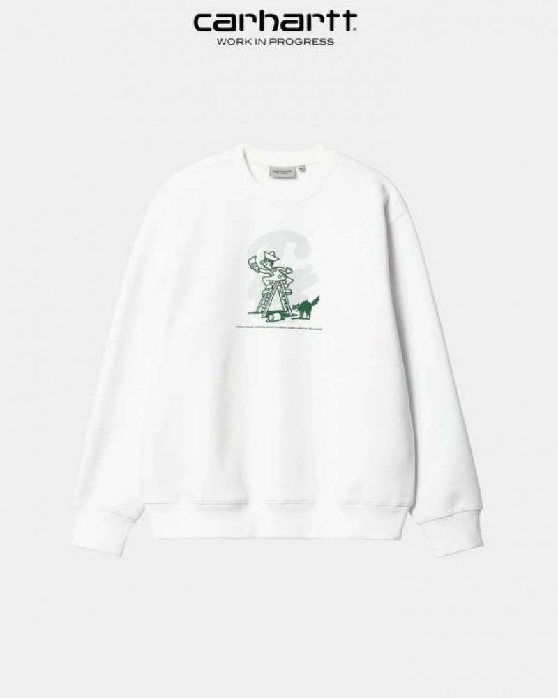 Blanche Carhartt Wip Lucky Painter Sweatshirt - Danmark OQI-1247798