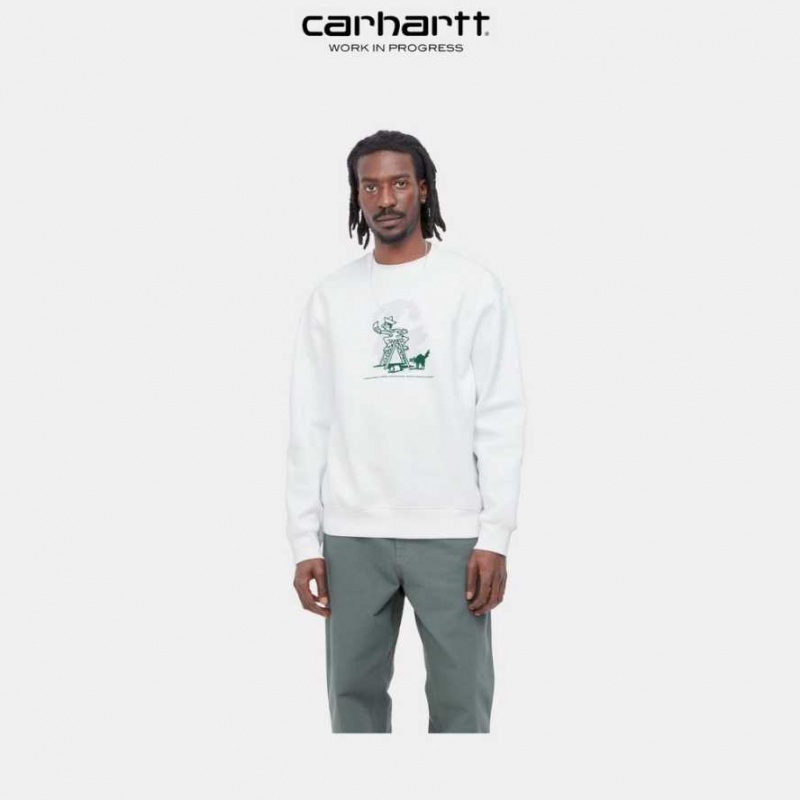 Blanche Carhartt Wip Lucky Painter Sweatshirt - Danmark OQI-1247798