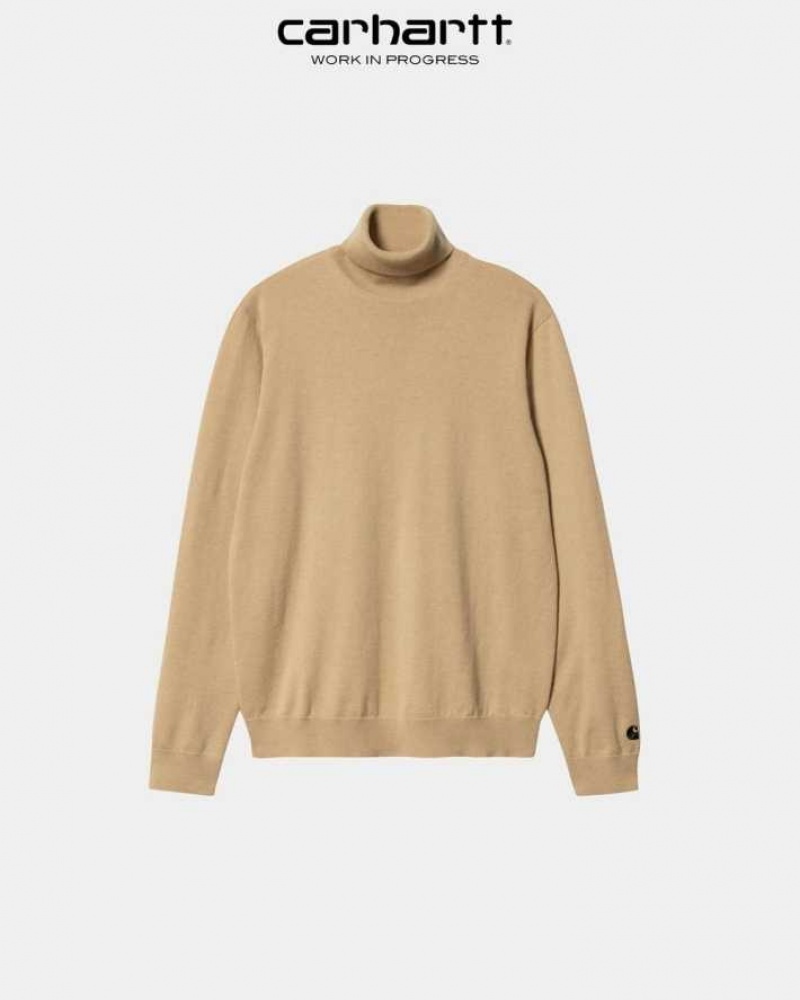 Marron Carhartt Wip Madison Turtleneck Pull - Danmark CPJ-1223536