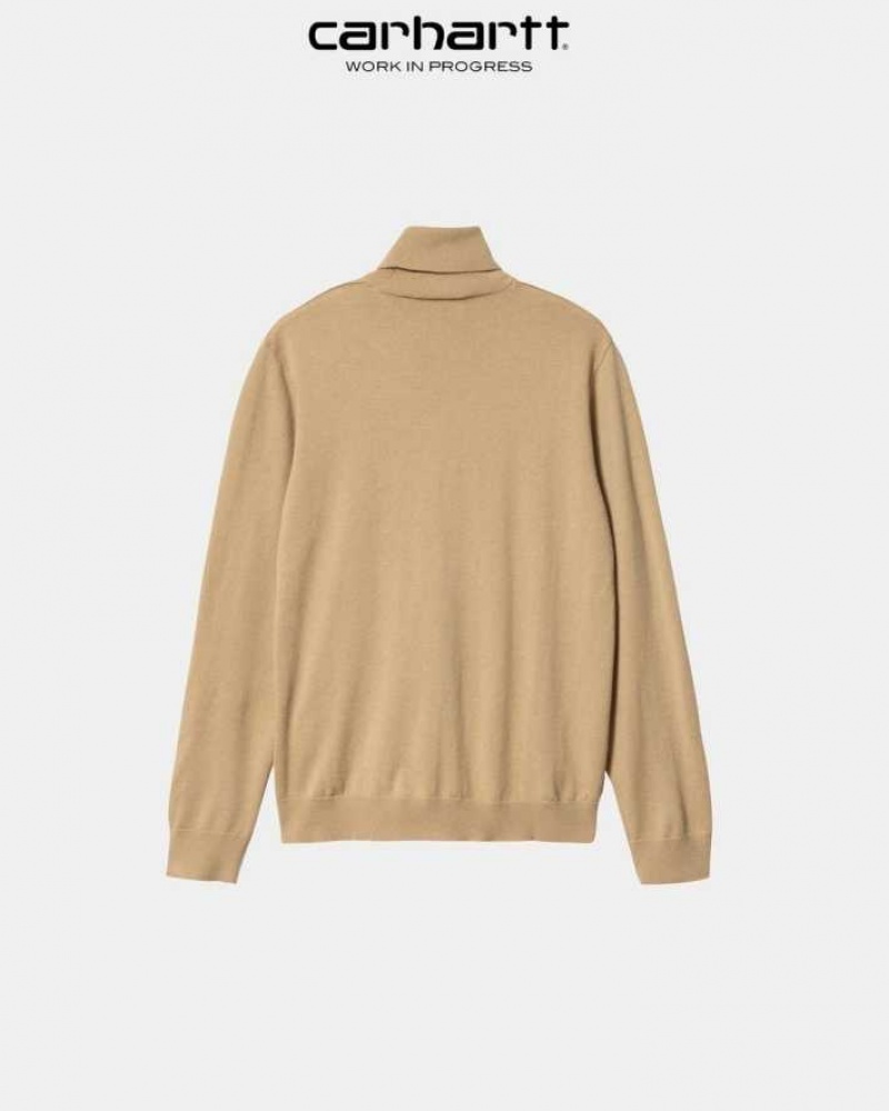 Marron Carhartt Wip Madison Turtleneck Pull - Danmark CPJ-1223536