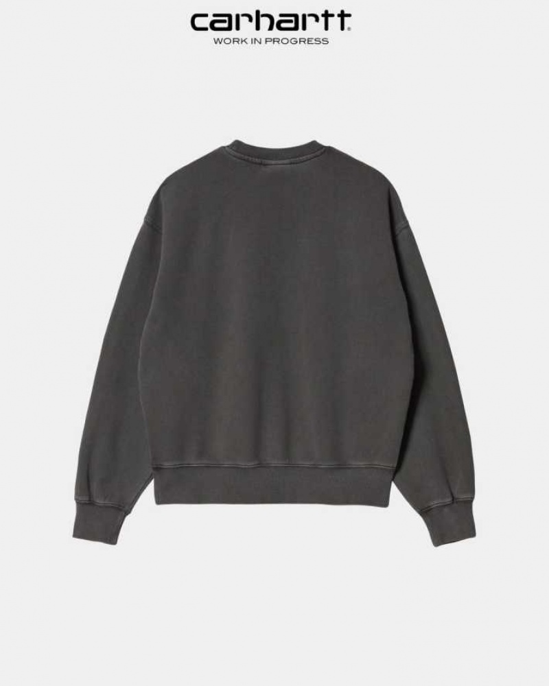 Vulcan (garment dyed) Carhartt Wip Nelson Sweatshirt Vulcan (garment - Danmark UUZ-1802214