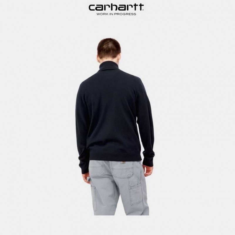 Bleu Marine Foncé Carhartt Wip Madison Turtleneck Pull Bleu Marine - Danmark UFY-5328907