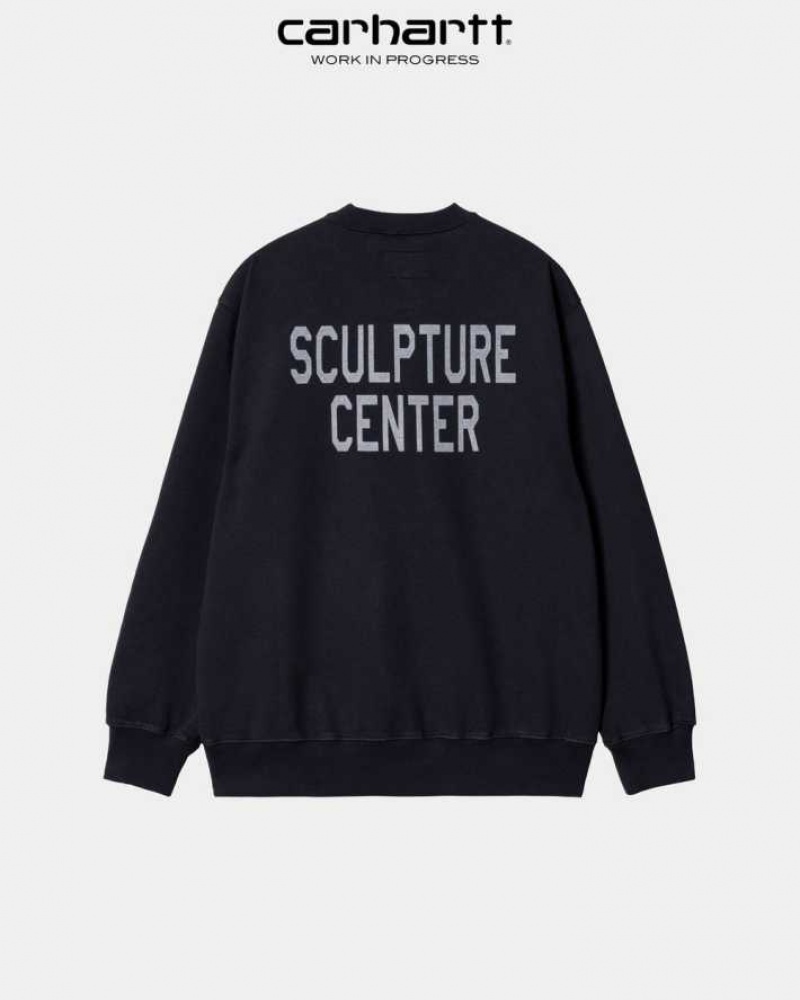 Bleu Marine Foncé Carhartt New Balance x Carhartt WIP Sculpture Center Sweatshirt Bleu Marine - Danmark KZH-2648094