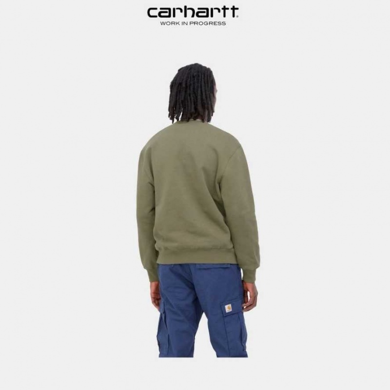 Seaweed Carhartt Wip Pocket Sweatshirt - Danmark QQZ-4278548