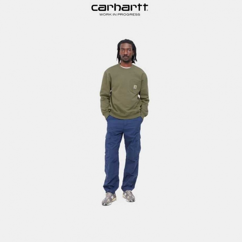 Seaweed Carhartt Wip Pocket Sweatshirt - Danmark QQZ-4278548