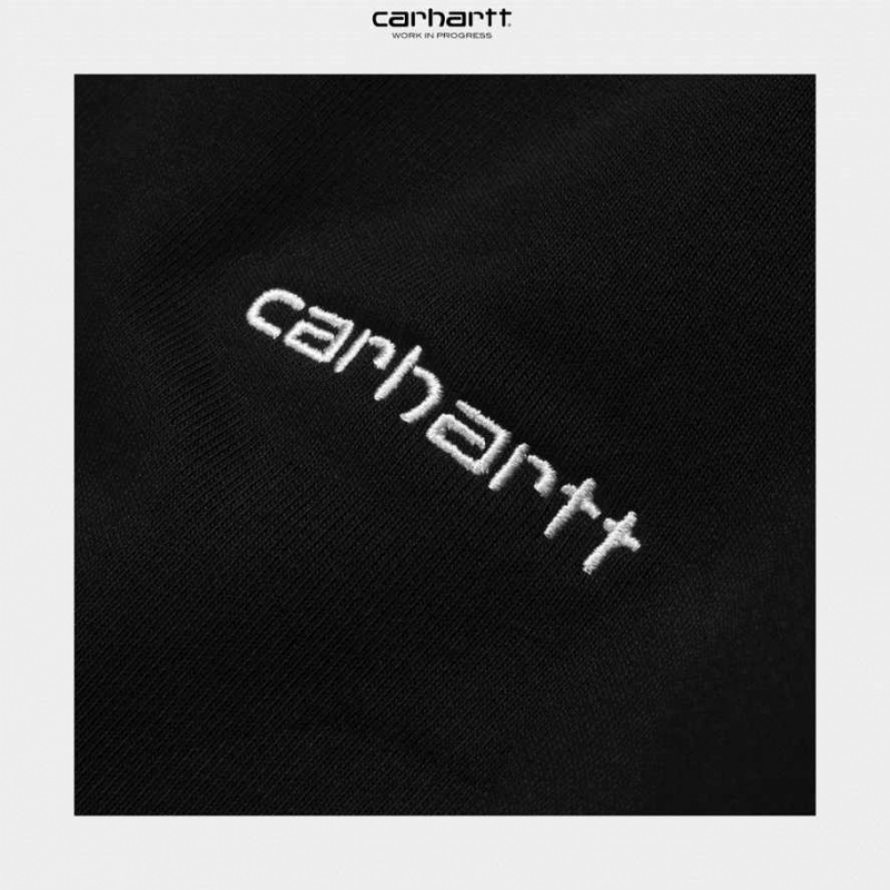 Noir Carhartt Wip Script Embroidery Sweatshirt - Danmark FWA-1894785