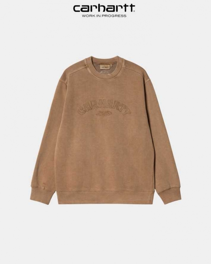 Marron Carhartt Wip Verse Script Sweatshirt - Danmark PDA-3669882