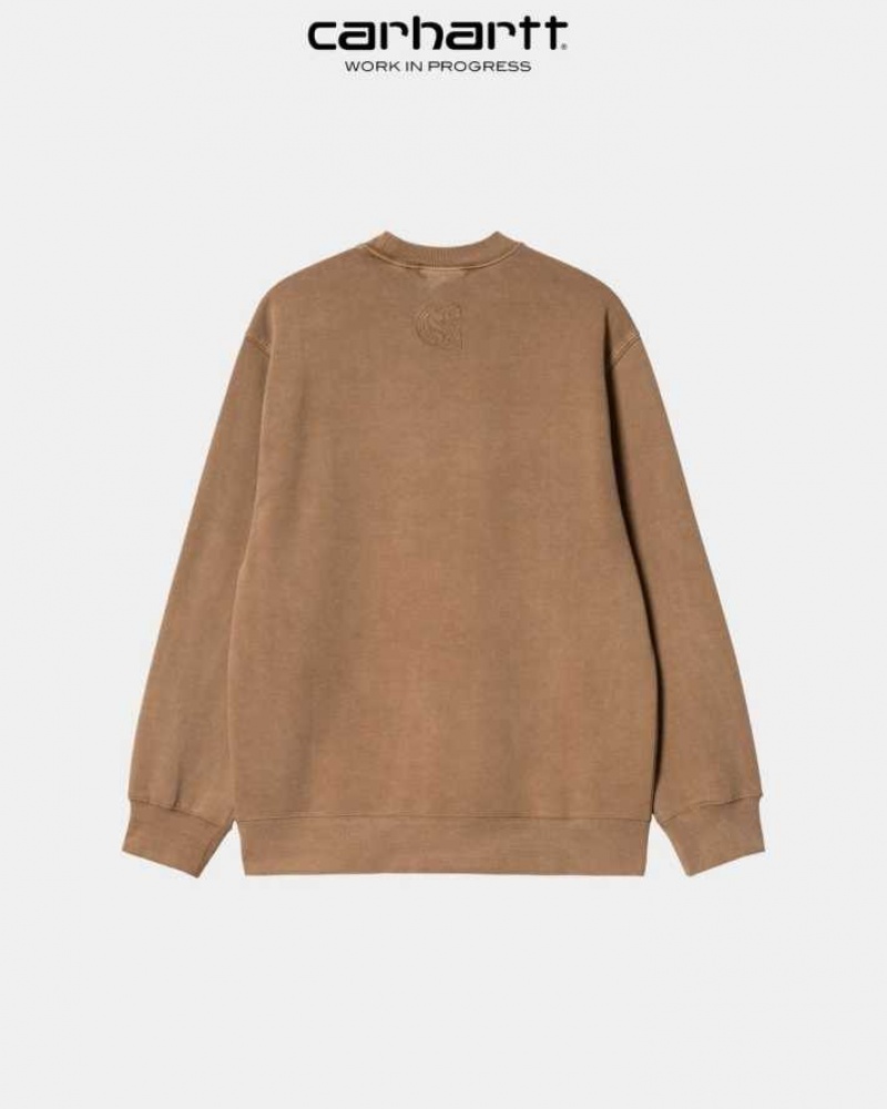 Marron Carhartt Wip Verse Script Sweatshirt - Danmark PDA-3669882