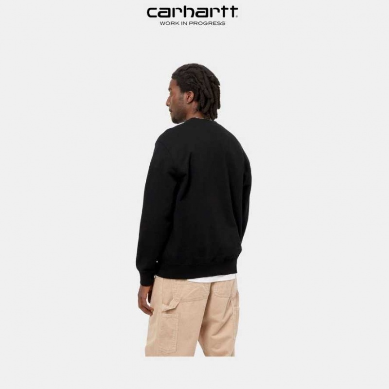 Noir Carhartt Wip Pocket Sweatshirt - Danmark EBR-3155351