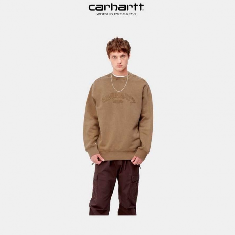 Marron Carhartt Wip Verse Script Sweatshirt - Danmark PDA-3669882