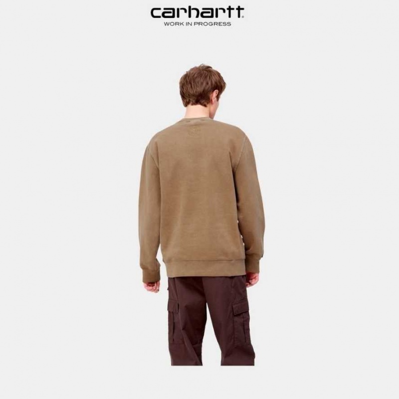 Marron Carhartt Wip Verse Script Sweatshirt - Danmark PDA-3669882