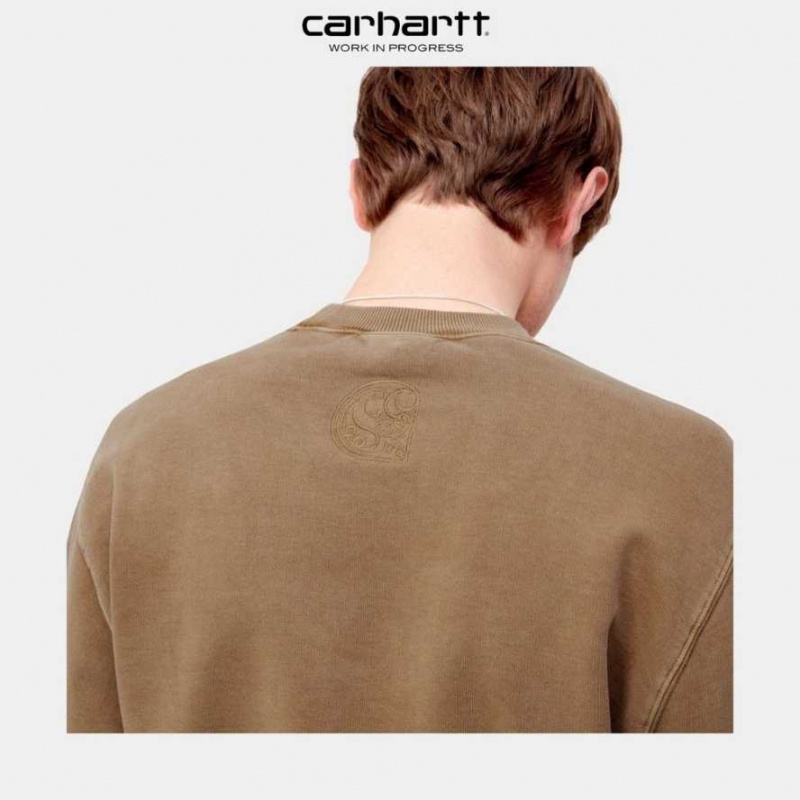 Marron Carhartt Wip Verse Script Sweatshirt - Danmark PDA-3669882