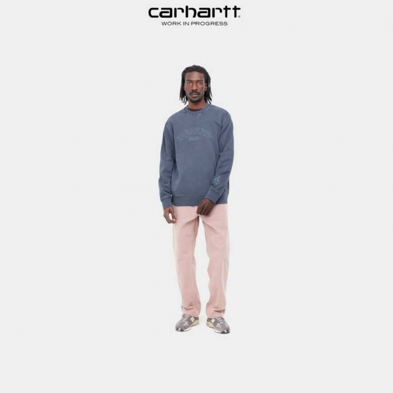 Bleu Carhartt Wip Verse Script Sweatshirt - Danmark FVL-3237894