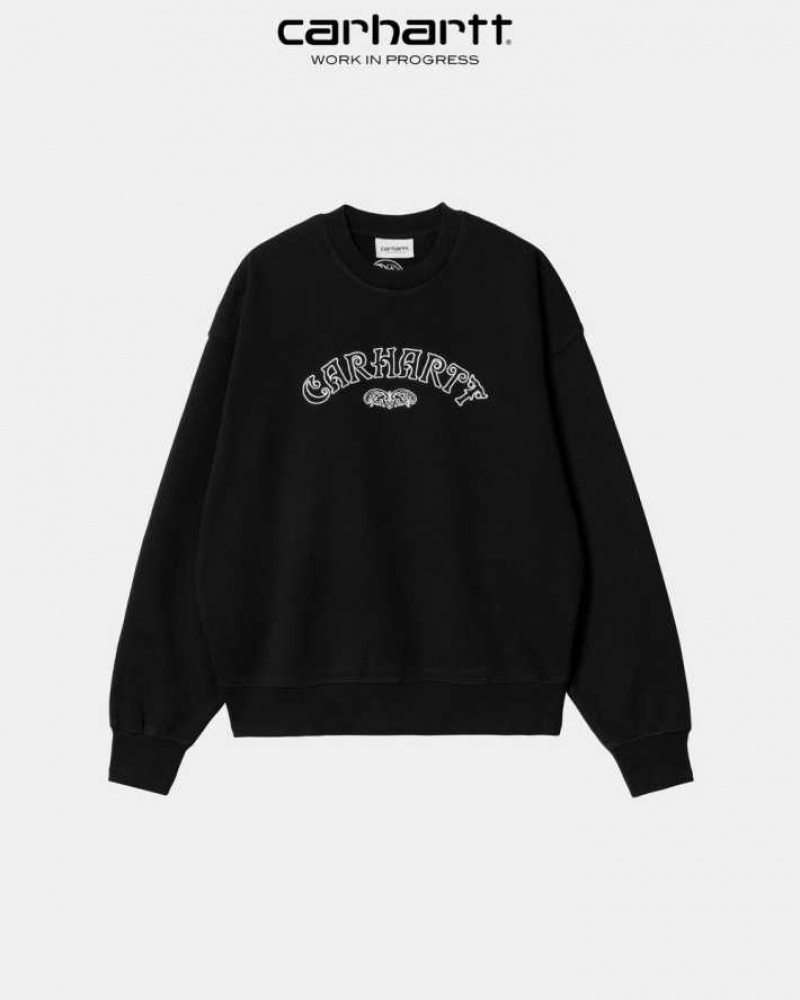 Noir Carhartt Wip Verse Script Sweatshirt - Danmark YII-5857570