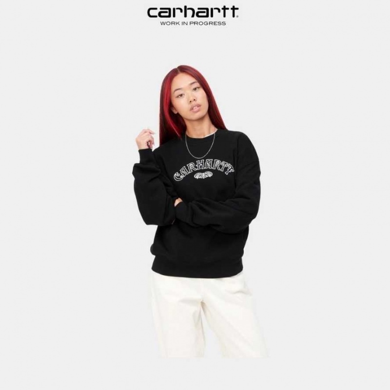 Noir Carhartt Wip Verse Script Sweatshirt - Danmark YII-5857570