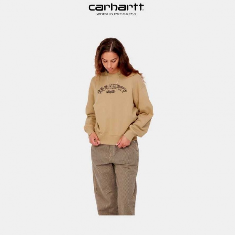 Marron Carhartt Wip Verse Script Sweatshirt - Danmark TKK-7458940