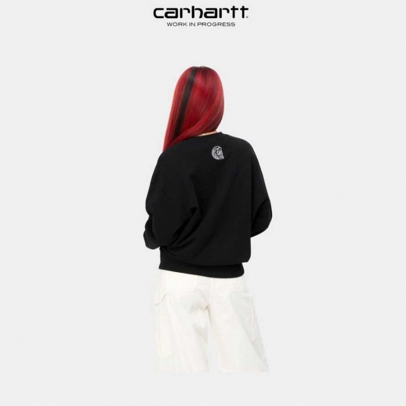 Noir Carhartt Wip Verse Script Sweatshirt - Danmark YII-5857570