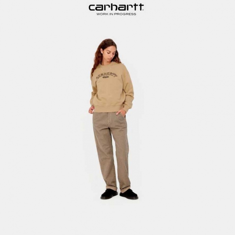 Marron Carhartt Wip Verse Script Sweatshirt - Danmark TKK-7458940