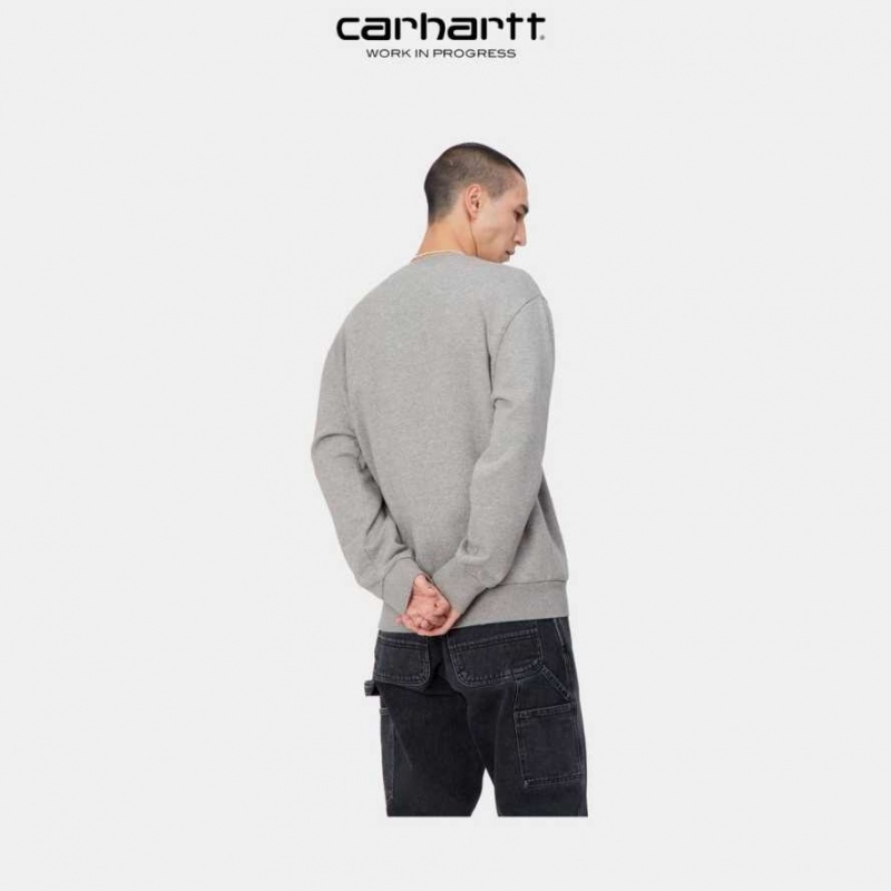 Grise Carhartt Wip Scrawl Sweatshirt - Danmark NWP-0918509