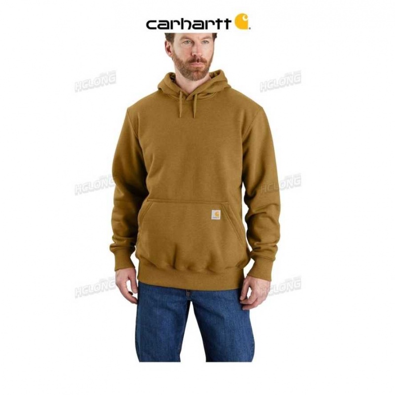 Marron Carhartt Rain Defender Loose Fit Heavyweight Sweatshirt - Danmark IIT-8585329