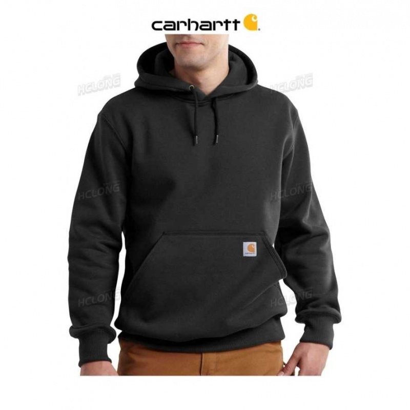 Noir Carhartt Rain Defender Loose Fit Heavyweight Sweatshirt - Danmark QWQ-8930513