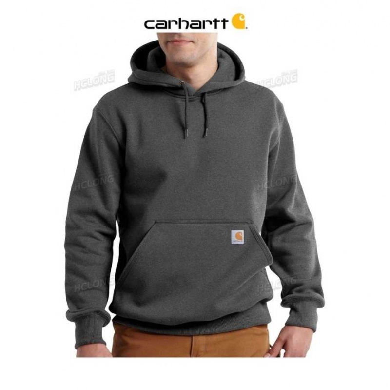 Carbon Heather Carhartt Rain Defender Loose Fit Heavyweight Sweatshirt Carbon - Danmark BPA-8043040