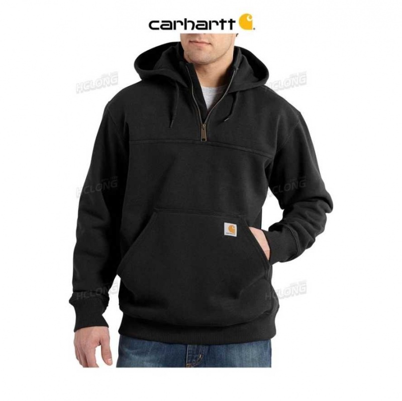 Noir Carhartt Rain Defender Loose Fit Heavyweight Quarter-Zip Sweatshirt - Danmark BPS-9842724