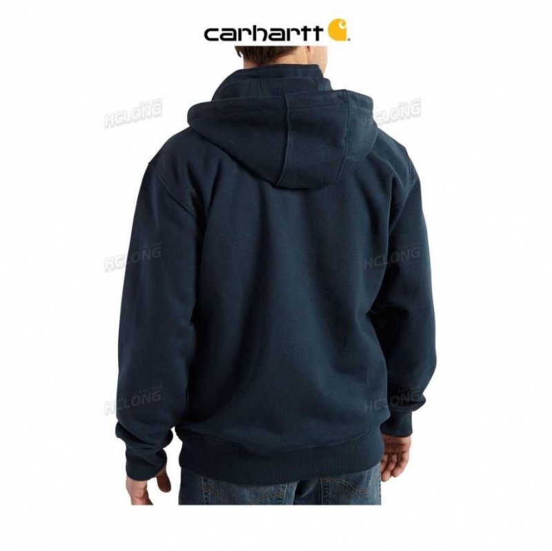 Bleu Marine Carhartt Rain Defender Loose Fit Heavyweight Quarter-Zip Sweatshirt Bleu - Danmark VOQ-9249809