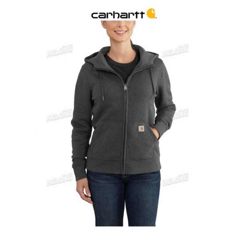 Carbon Heather Carhartt Relaxed Fit Midweight Full-Zip Sweatshirt Carbon - Danmark TQX-0093234