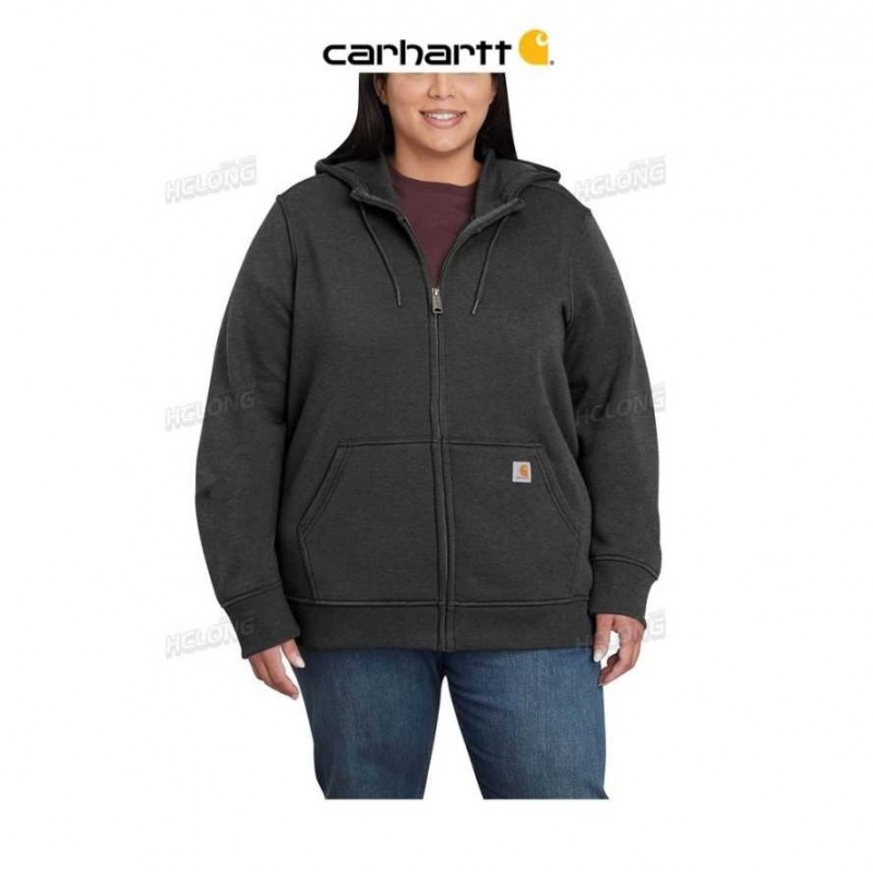 Carbon Heather Carhartt Relaxed Fit Midweight Full-Zip Sweatshirt Carbon - Danmark TQX-0093234