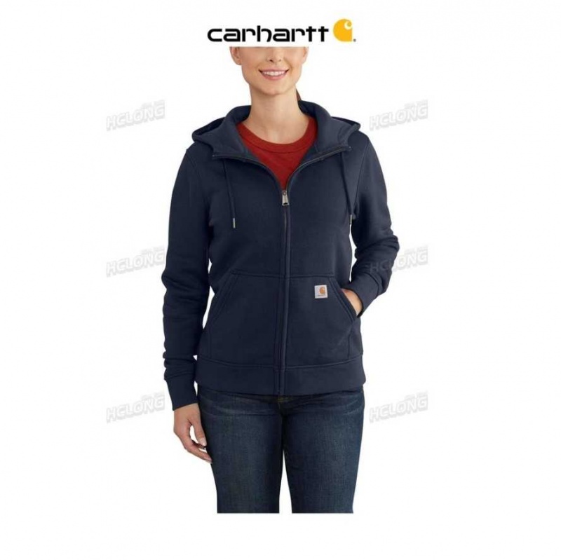 Bleu Marine Carhartt Relaxed Fit Midweight Full-Zip Sweatshirt Bleu - Danmark NXG-5155769