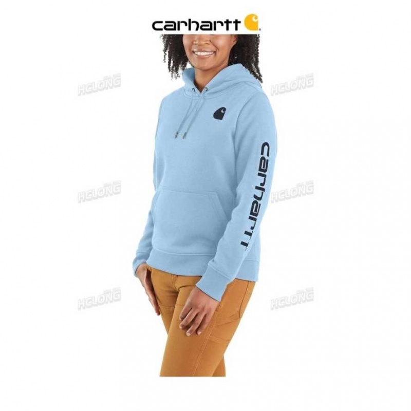 Bleu Carhartt Relaxed Fit Midweight Logo Sleeve Graphique Sweatshirt - Danmark MWX-7121690