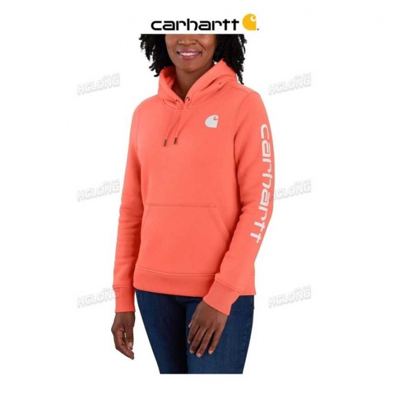 Corail Carhartt Relaxed Fit Midweight Logo Sleeve Graphique Sweatshirt - Danmark EKM-1239416