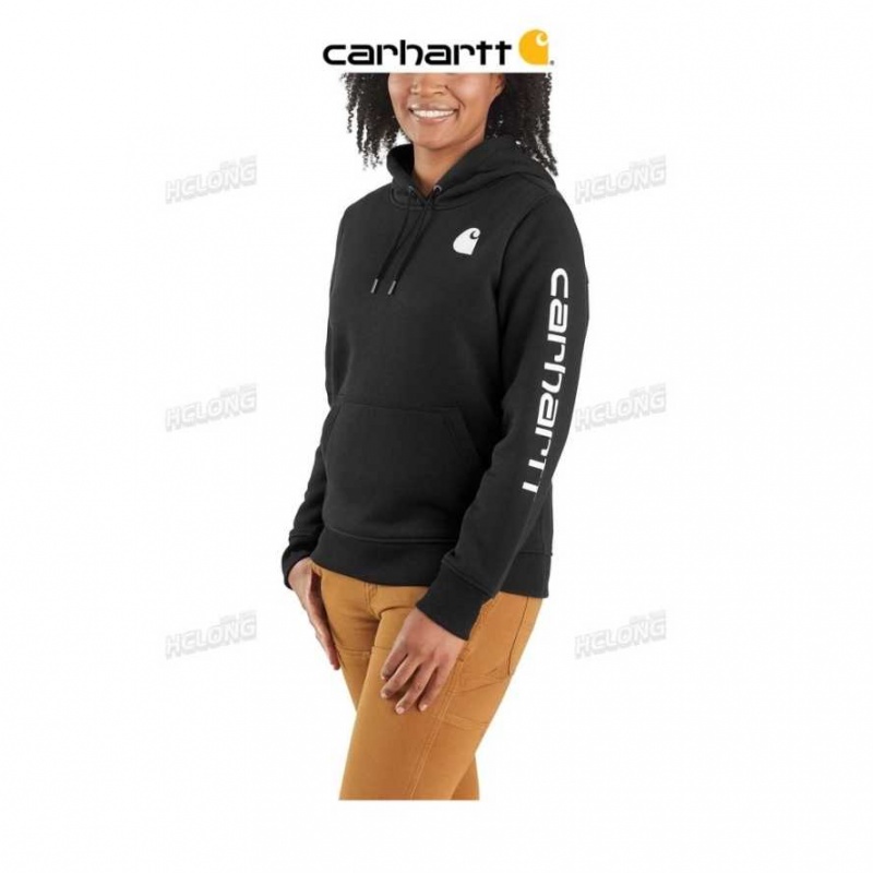 Noir Carhartt Relaxed Fit Midweight Logo Sleeve Graphique Sweatshirt - Danmark IAR-7077707