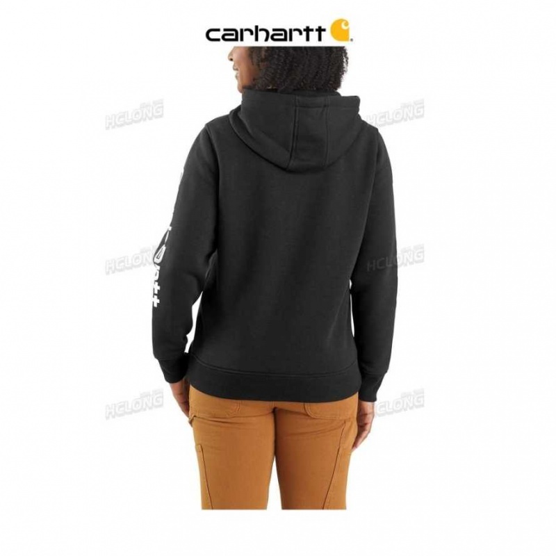 Noir Carhartt Relaxed Fit Midweight Logo Sleeve Graphique Sweatshirt - Danmark IAR-7077707